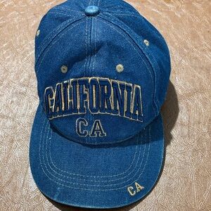 Embroidered Vintage California CA Denim Baseball Cap